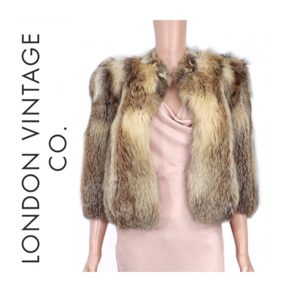 1930s-1940s brown cross fox fur cape