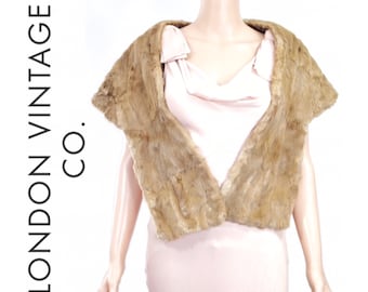 1950s light brown squirrel fur stole {Vintage fur/real fur/fur wrap/fur shawl/fur cape/fur scarf/fur cover up/winter wedding/vintage bride}