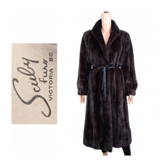 1990s dark mahogany mink fur coat {Vintage mink fu