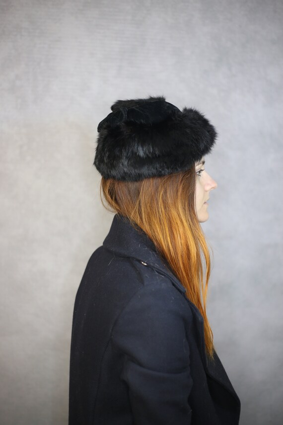 Vintage Real Rabbit Hat Vintage Rodeo Leather Rabbit Fur Aviator Hat for Men  main image 3