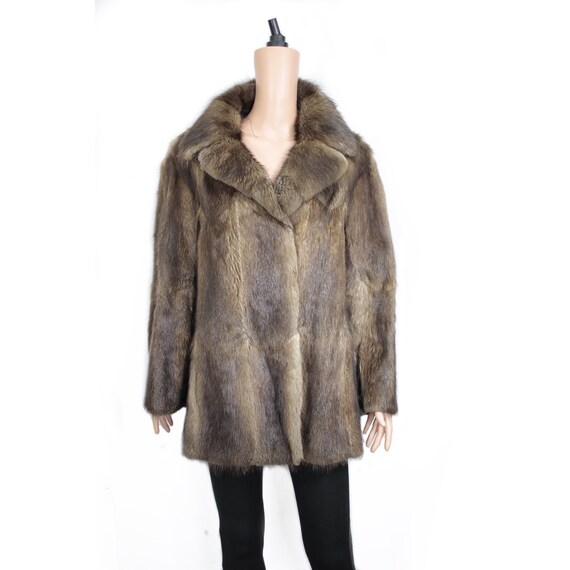 1960s-1970s brown musquash fur coat {Vintage fur c