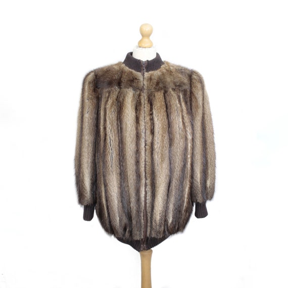 1980s brown musquash fur coat {Vintage fur coat/re
