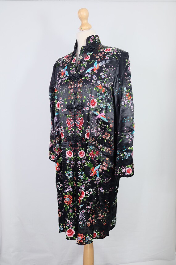 Vintage black embroidered coat {vintage embroider… - image 6