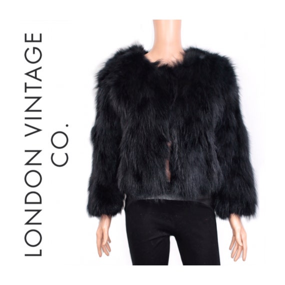 Vintage black fox fur coat {Vintage fox fur/real f