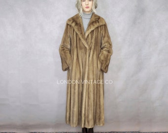Größe S | Vintage brauner Nerz Mantel {Vintage Nerz / echter Nerz / Nerzjacke/langer Nerz Mantel/kleiner Nerz Pelzmantel}
