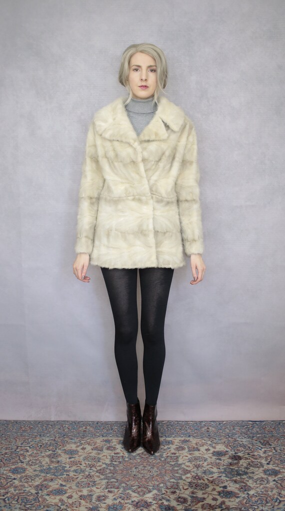 Size S | 5-in-1 Vintage grey mink fur coat {Vinta… - image 4