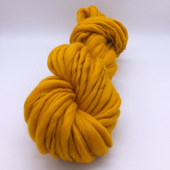 Mustard Super Chunky Yarn. Cheeky Chunky Yarn by Wool Couture