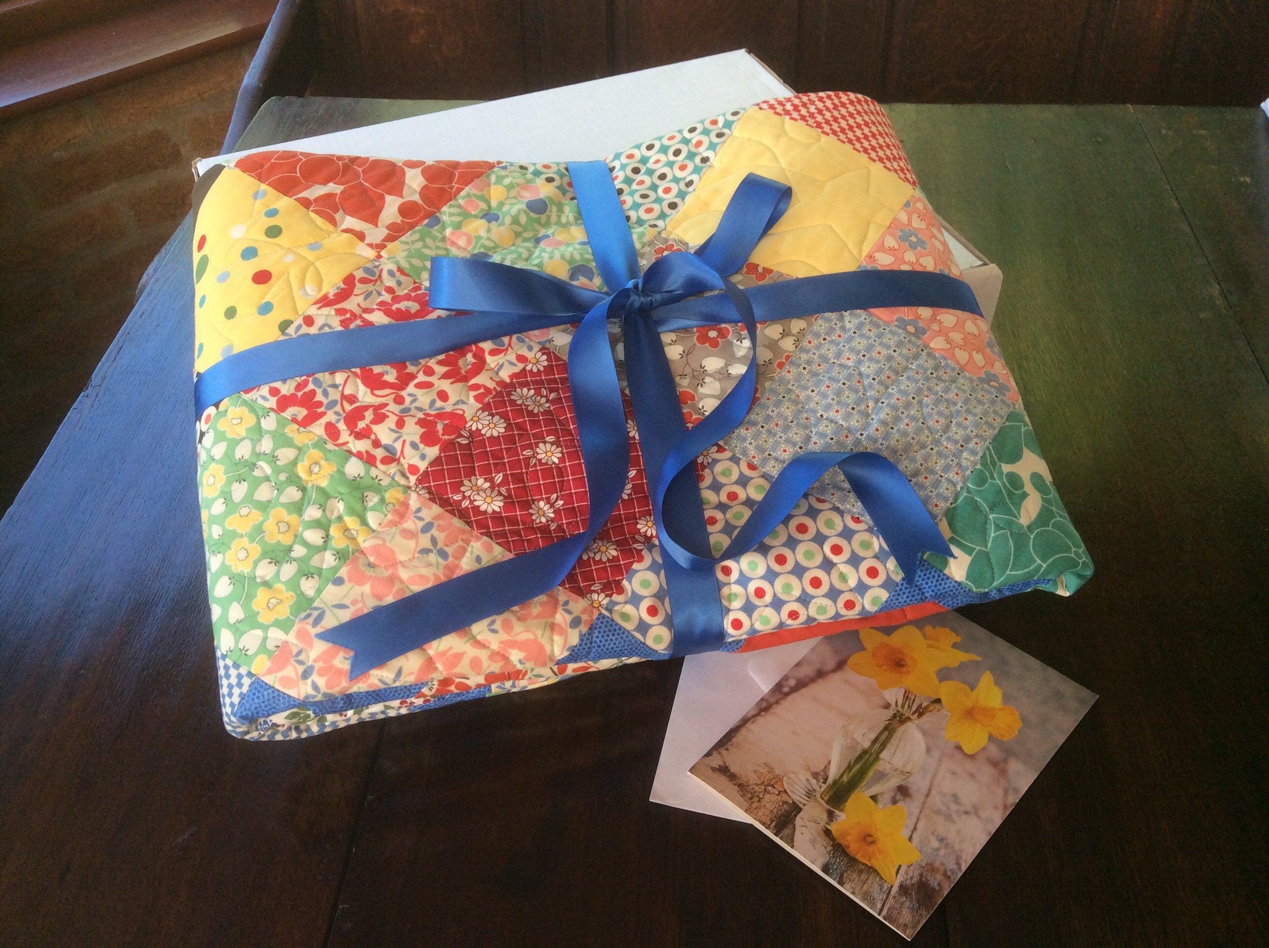 Modern Blue Handmade Quilt.patchwork Etsy