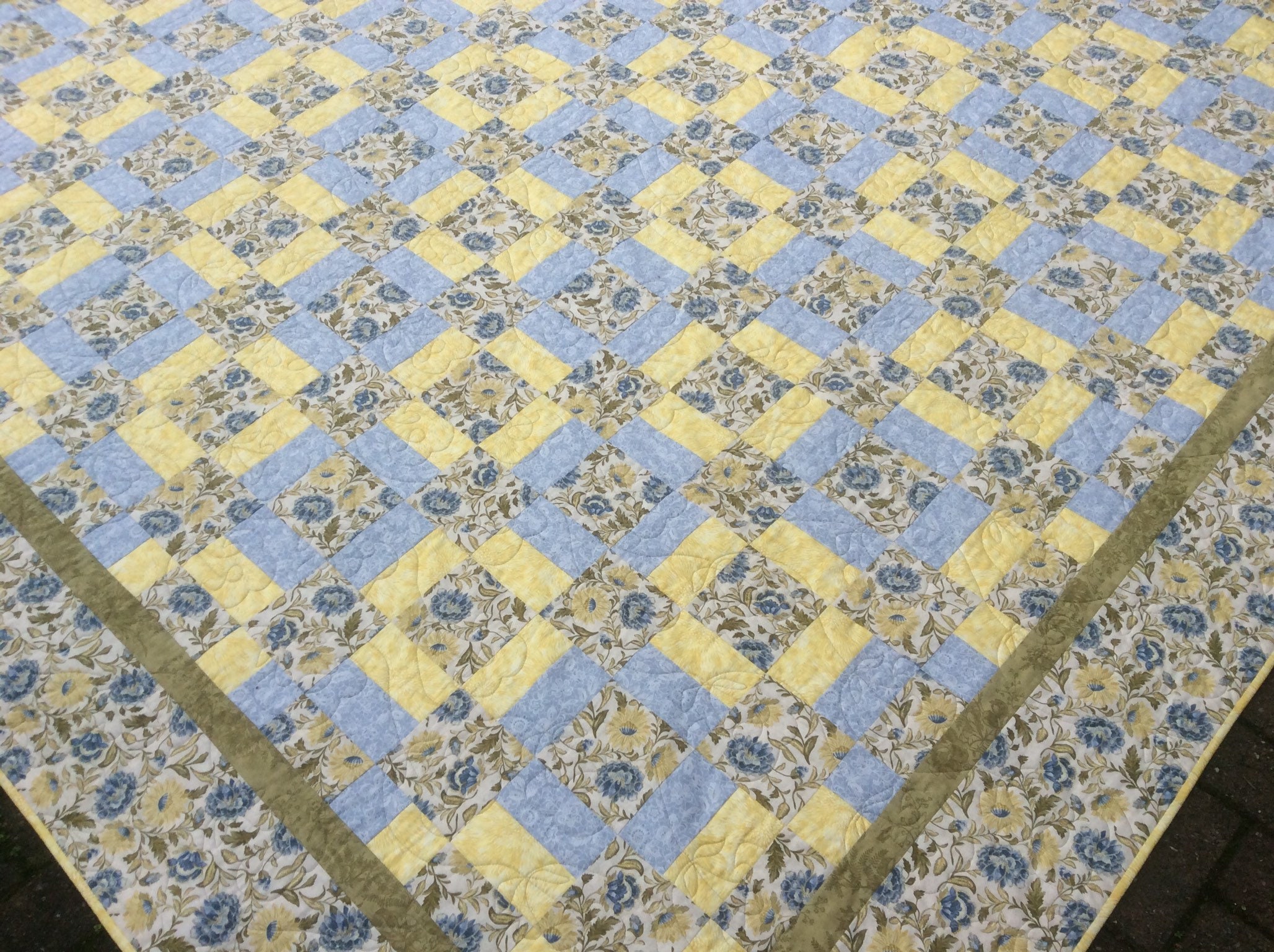 King Size Quilt.large Quilt.handmade.patchwork Quilt.blue Etsy