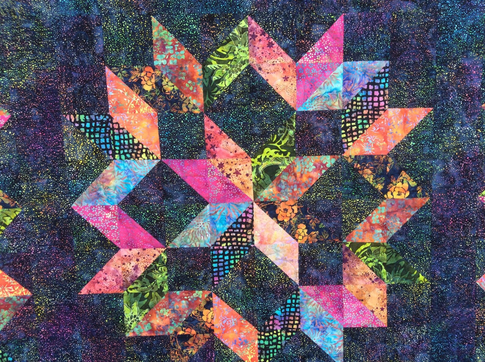 Batik Carpenters Star Quilt.handmade Quilt. Double Carpenters Etsy