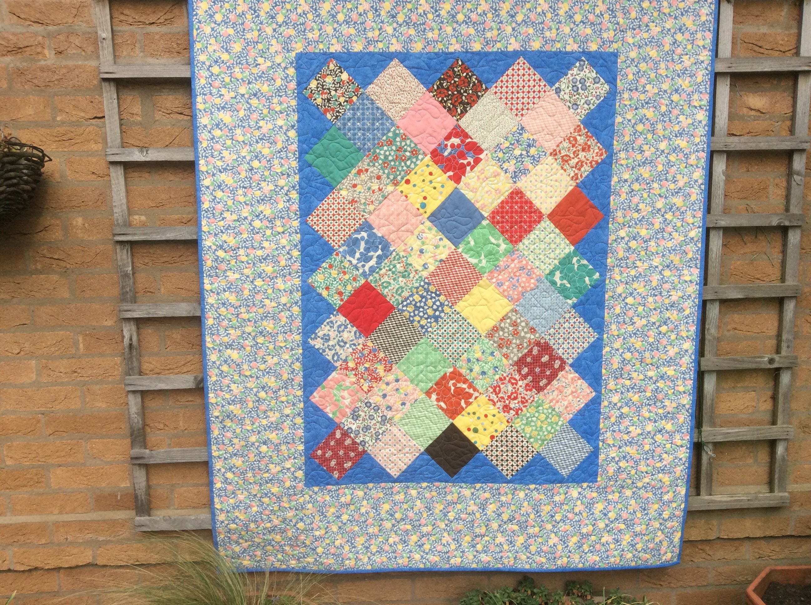 Modern Blue Handmade Quilt.patchwork Etsy