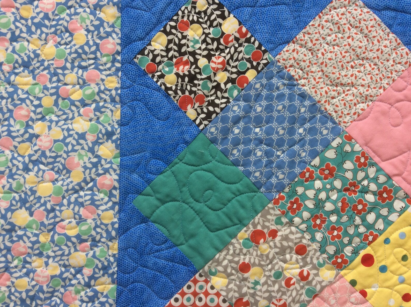 Modern Blue Handmade Quilt.patchwork Etsy