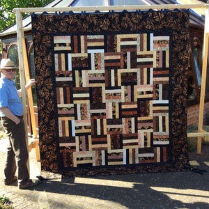 King Size Batik Quilt. Handmade Quilt. Patchwork Scrap Quilt. Home Decor. Jelly Roll Quilt. Wedding Quilt. Quilts For Sale. Large. Unique.