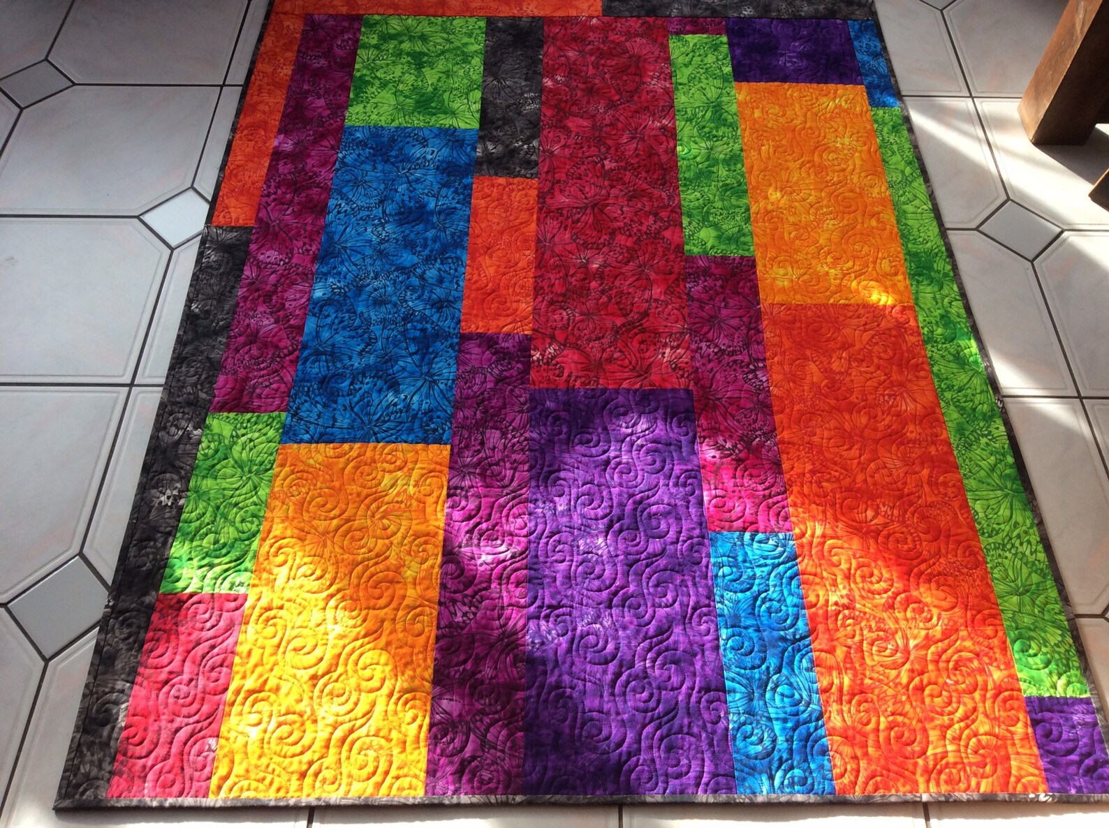 Batik Clamshell Quilt.wall Art.paper Pieced Etsy