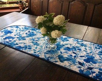 handmade Table Runner Gifts Spring Summer- Table Runner Yellow Blue Teal 