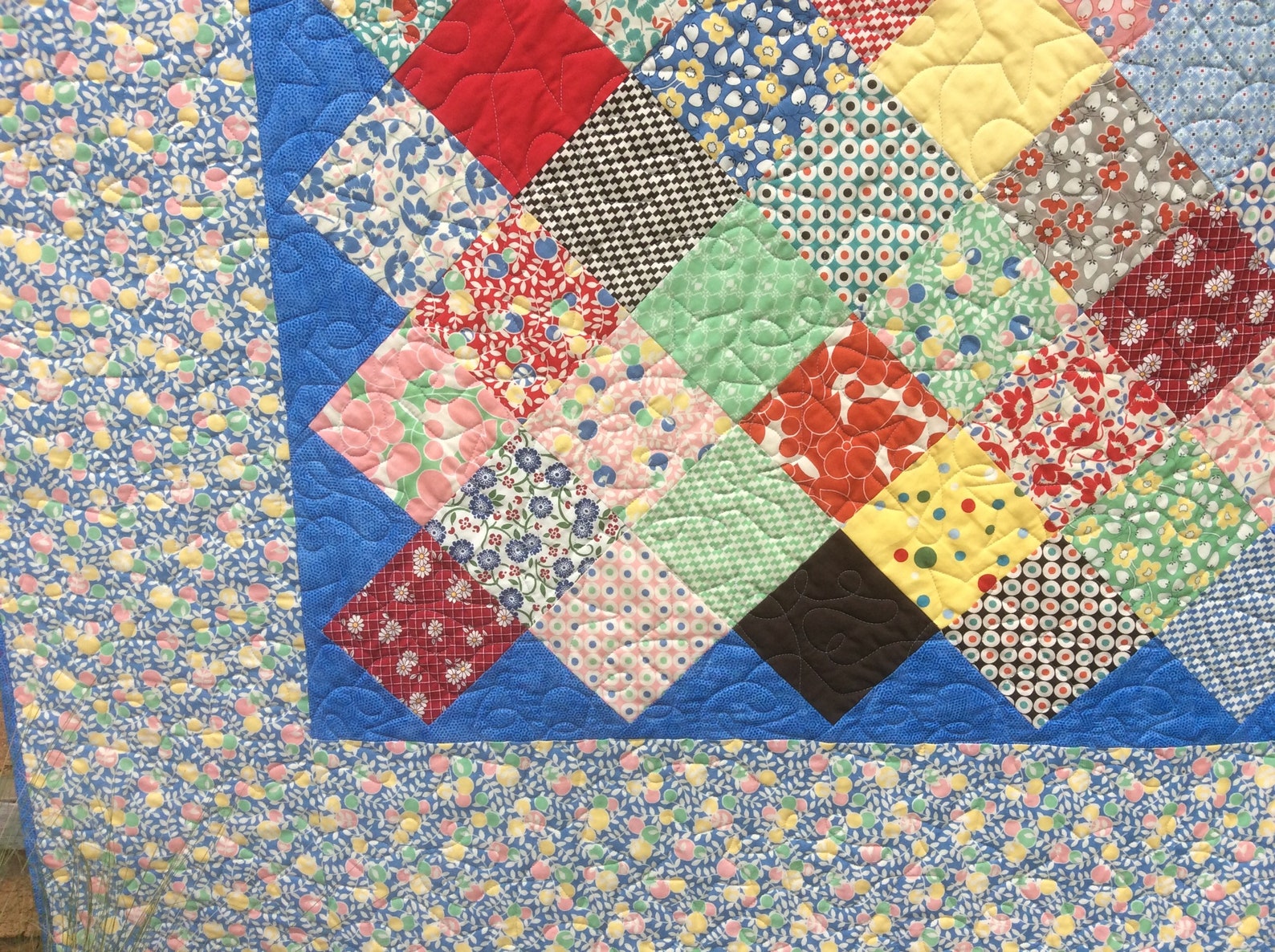Modern Blue Handmade Quilt.patchwork Etsy