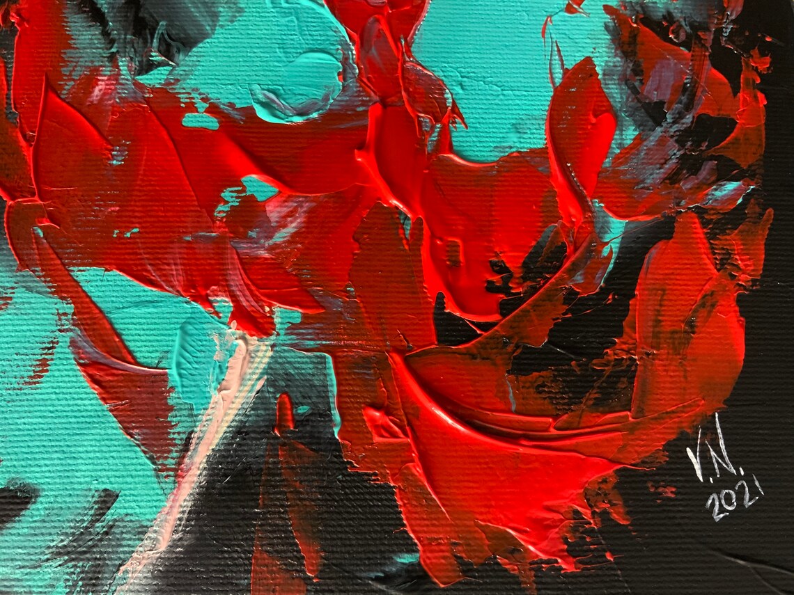 Flamenco tanzen kleine Malerei abstrakte Kunst Leinwand | Etsy