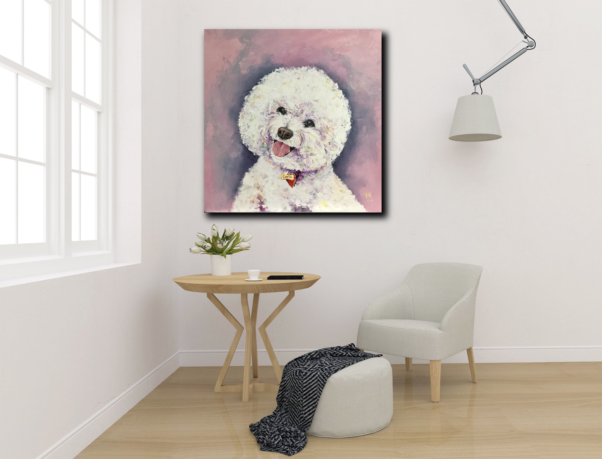 Memorial dog painting from photo Pet loss Original oil art on Etsy