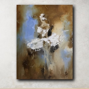 Klassisches Ballett Gemälde Tanz Ölgemälde Tanzende Frau Ballerina auf Leinwand Original Miniatur Zeitgenössische Kunst Moderne Ukrainische Kunst Tanz