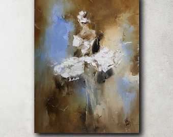 Pintura de ballet clásico Obra de arte al óleo de danza Mujer bailando Bailarina sobre lienzo Miniatura original Arte contemporáneo Arte moderno ucraniano Danza