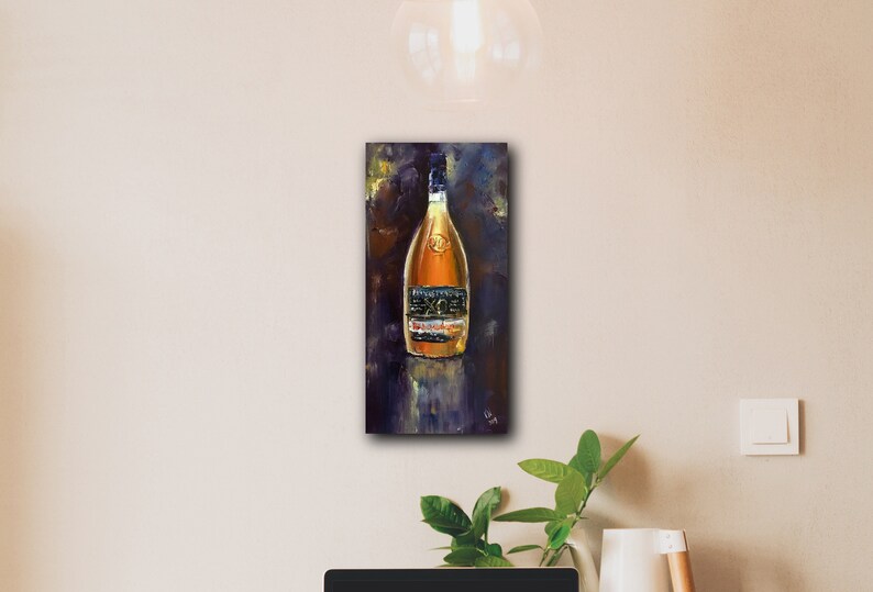 Bottle of Brandy Painting Still Life Art Oil Painting for Etsy