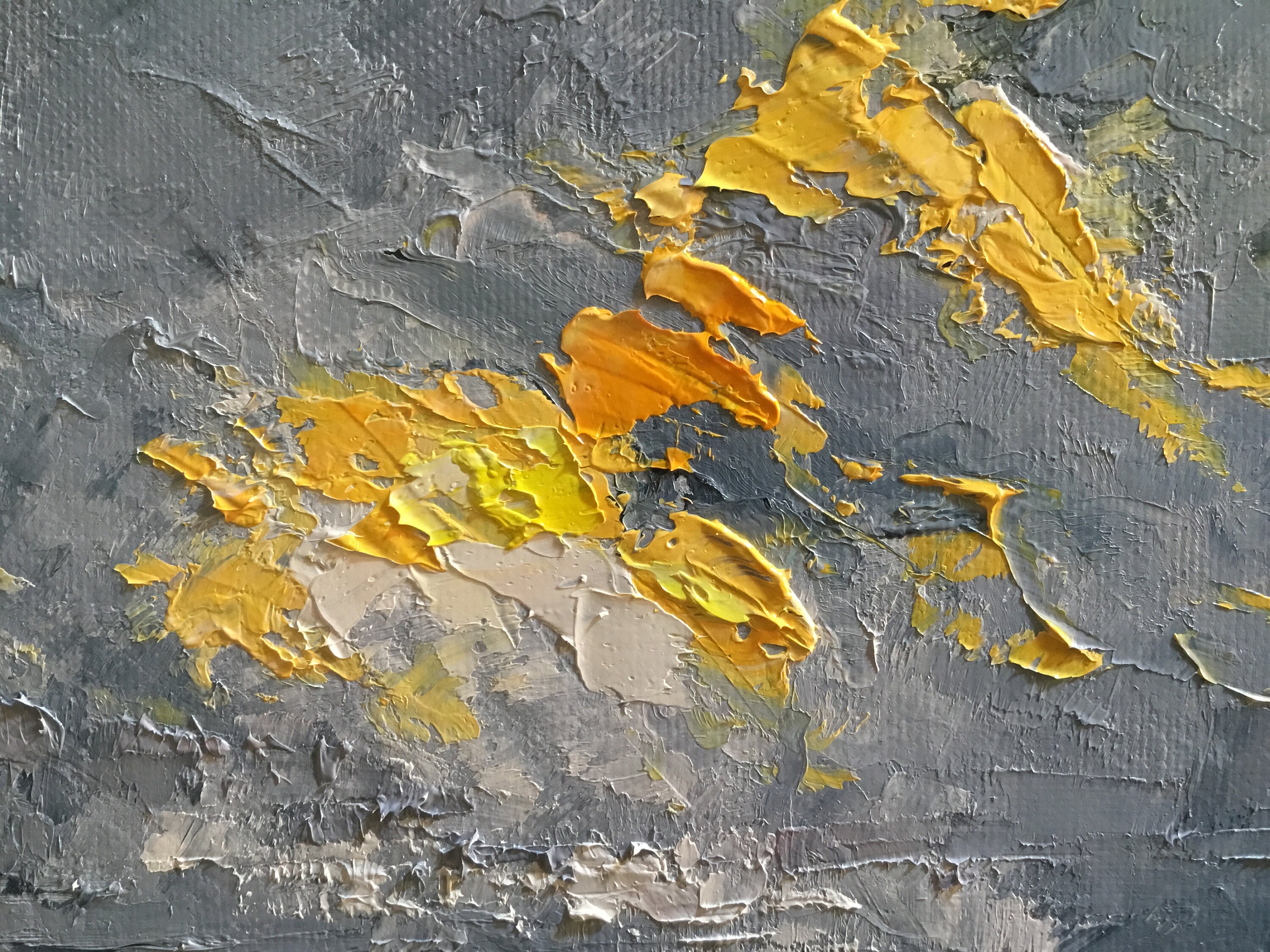 Abstract Painting Oil Wall Art Canvas Modern Seascape Gray Etsy