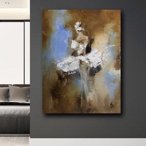 Ballerina abstract painting Oversized oil artwork Modern Ukrainian art Dancing girl Dance Woman’ figure For ballet lovers Wife anniversary