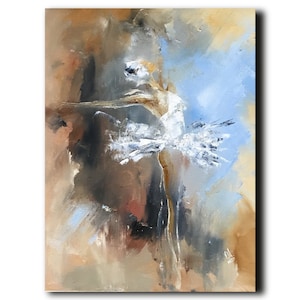 Dancing ballerina Abstract painting Wall art canvas Small oil artwork Ballet dance Abstract dancing figure art Impressionism Woman painting