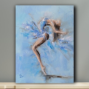 Modern ballet painting Female figure Dance on canvas oil artwork Dancing woman Ballerina gift Original contemporary art Ukrainian artist