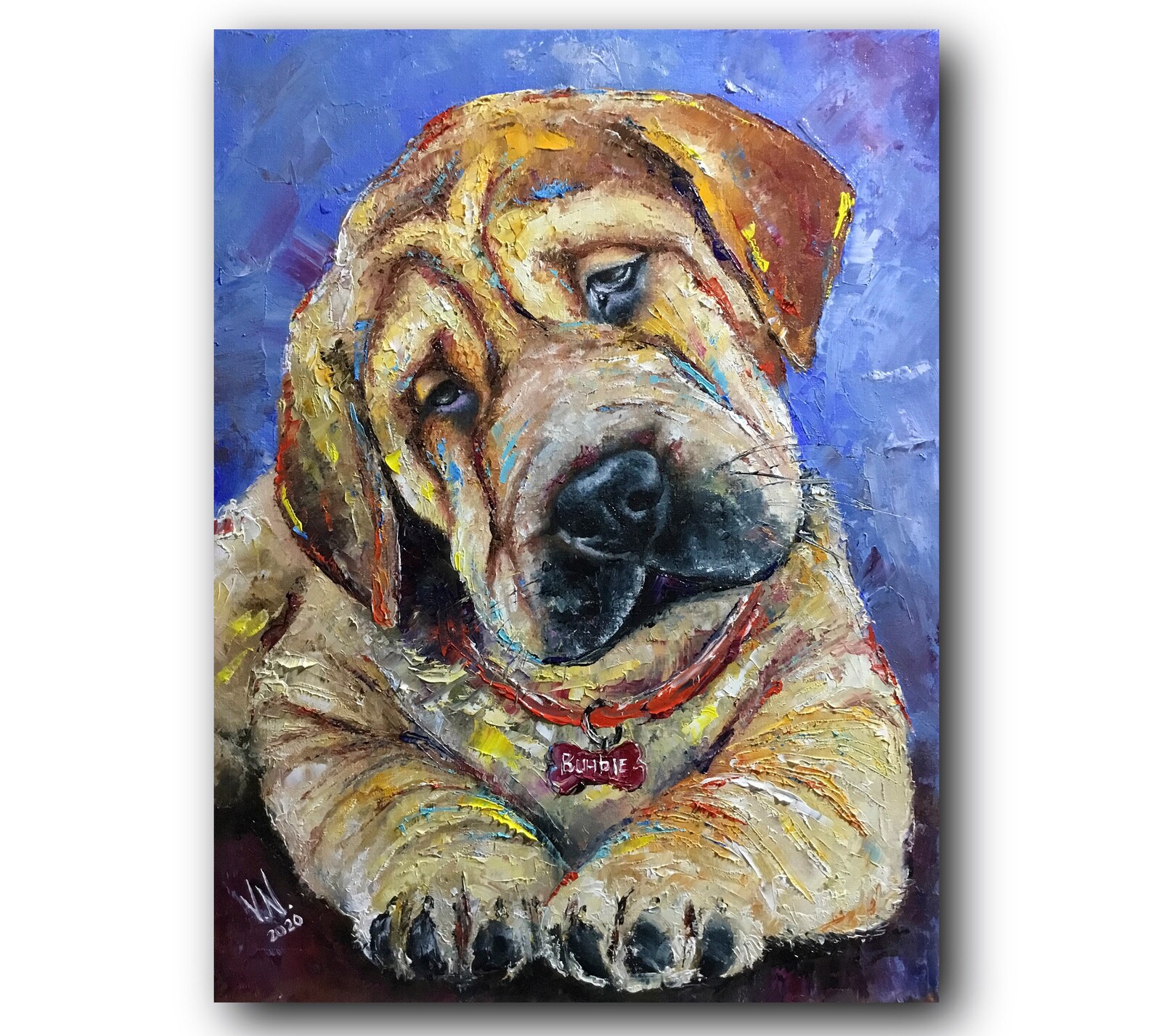 Memorial Dog Painting From Photo Pet Loss Original Oil Art on Etsy
