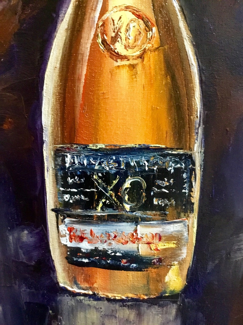 Bottle of Brandy Painting Still Life Art Oil Painting for Etsy