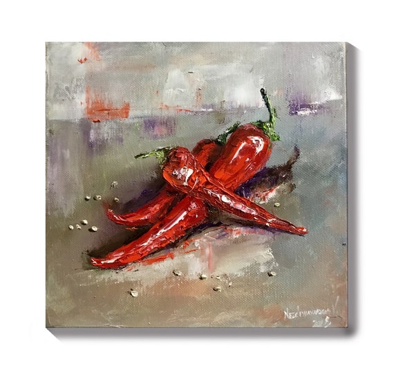 chili peppers painting still