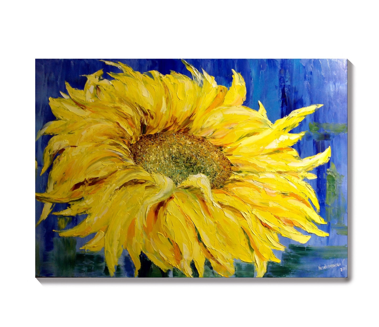 Large size painting sunflower Modern Ukrainian art Impasto art | Etsy