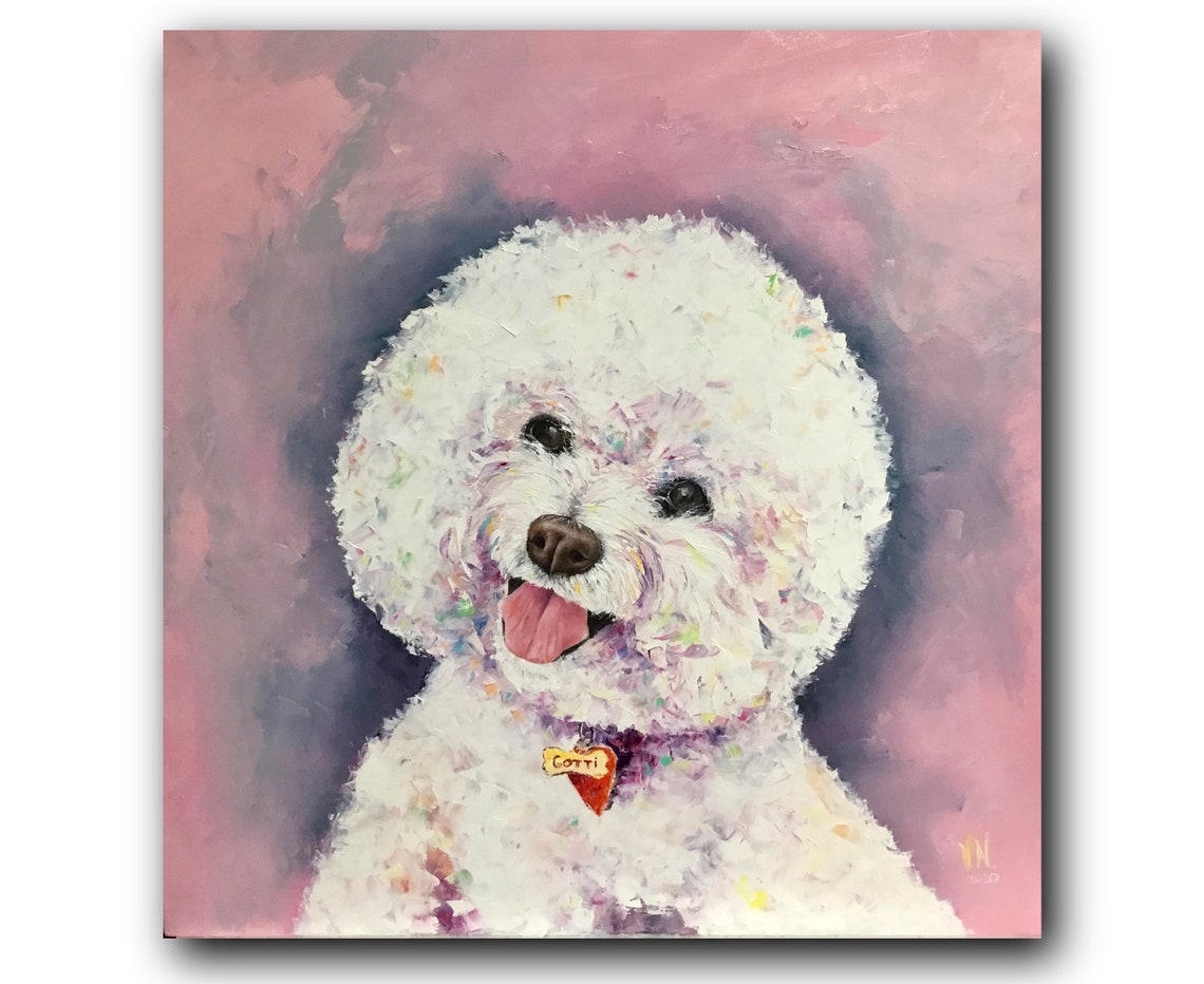 Memorial dog painting from photo Pet loss Original oil art on Etsy