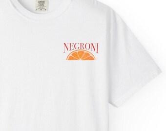 Negroni Cocktail T-Shirt, Comfort Colors Garment-Dyed Apparel