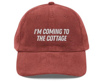 Gorra de pana / gorra de papá bordada "Voy a la cabaña"