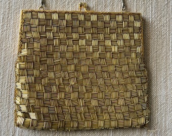 Vintage Walborg Gold Beaded Evening Bag Gorgeous & Glittering!