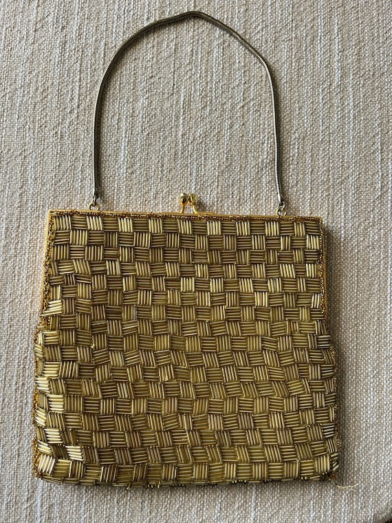 Vintage Walborg Gold Beaded Evening Bag Gorgeous … - image 1