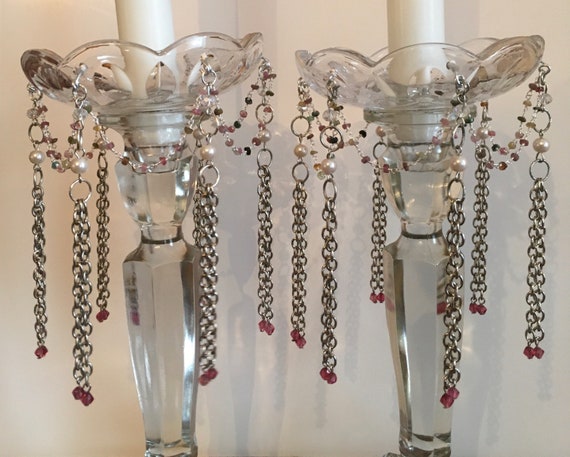 Set of 2 Clear Bobeches for Candlesticks to Catch Wax, Home Decor