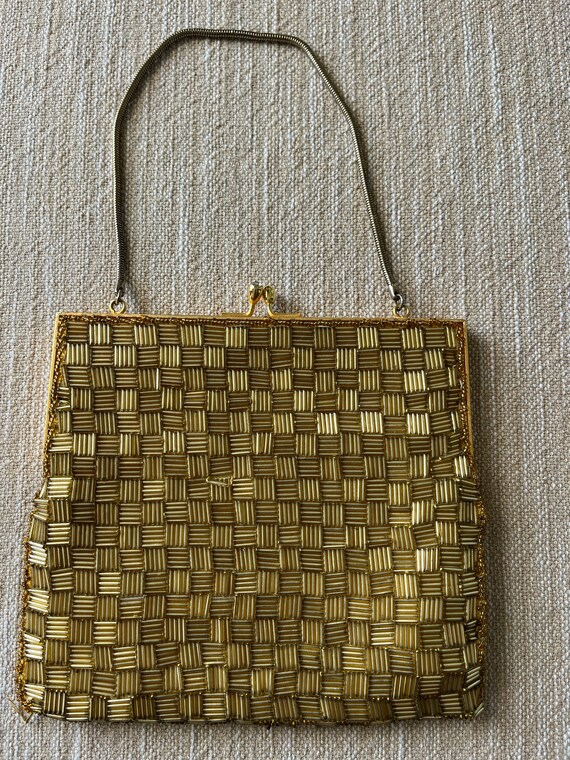 Vintage Walborg Gold Beaded Evening Bag Gorgeous … - image 2