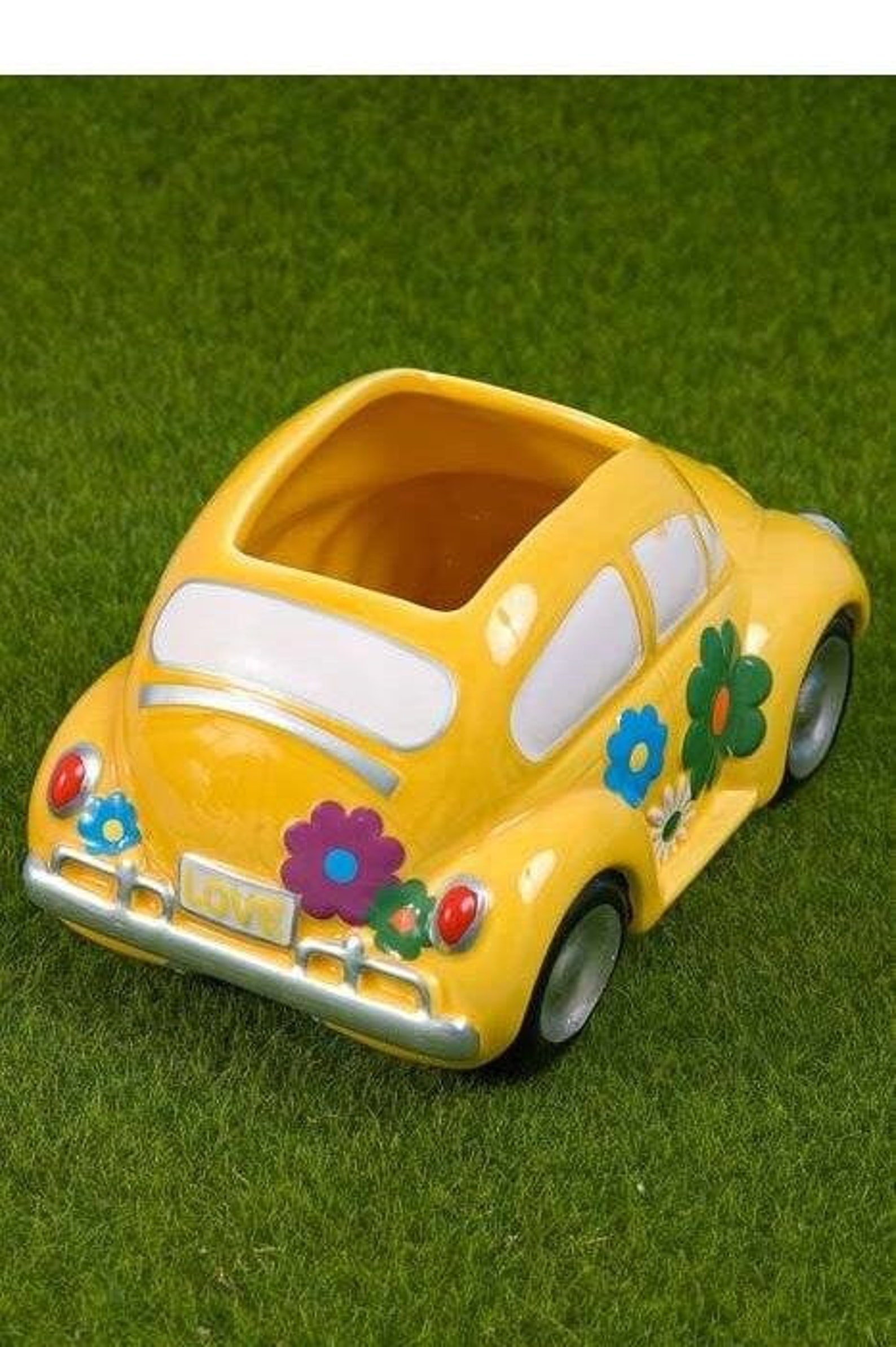 Retro Volkswagen Decorative Love Bug Flower Power Car Ceramic Etsy