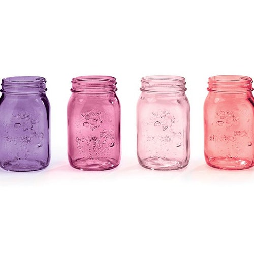 Decorative Pint Glass Mason Jars Vase Home Decor 4 Colors W/ Etsy