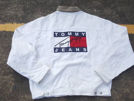 tommy hilfiger big logo denim jacket