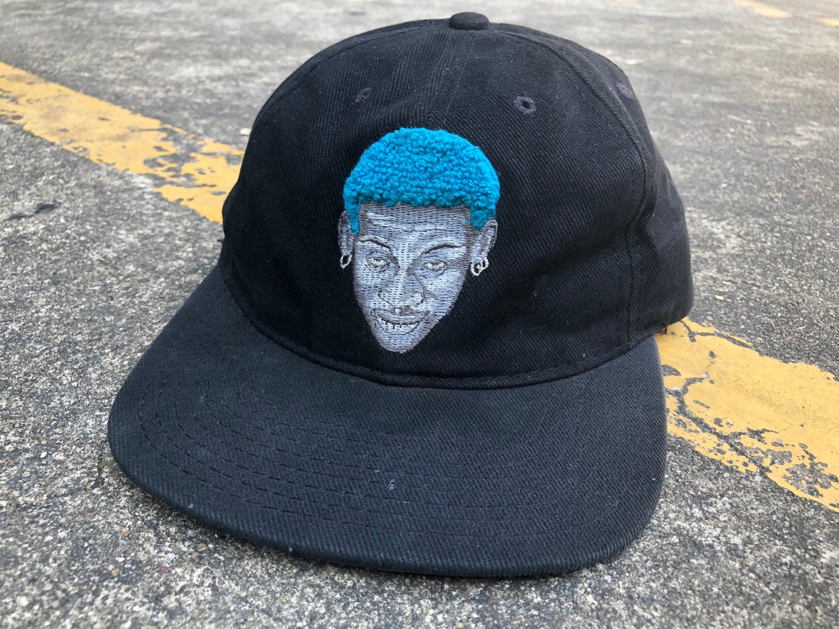 VTG NIKE Dennis Rodman Blue Hair Snapback Cap 90s -  Finland