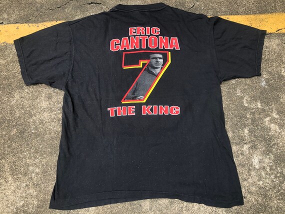 Vintage 90s Manchester United Eric Cantona #7 Black T-shirt