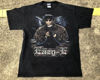 VTG Eazy-E Ruthless Records Big Logo T-Shirt Hip Hop Rap Raptees NWA Compton