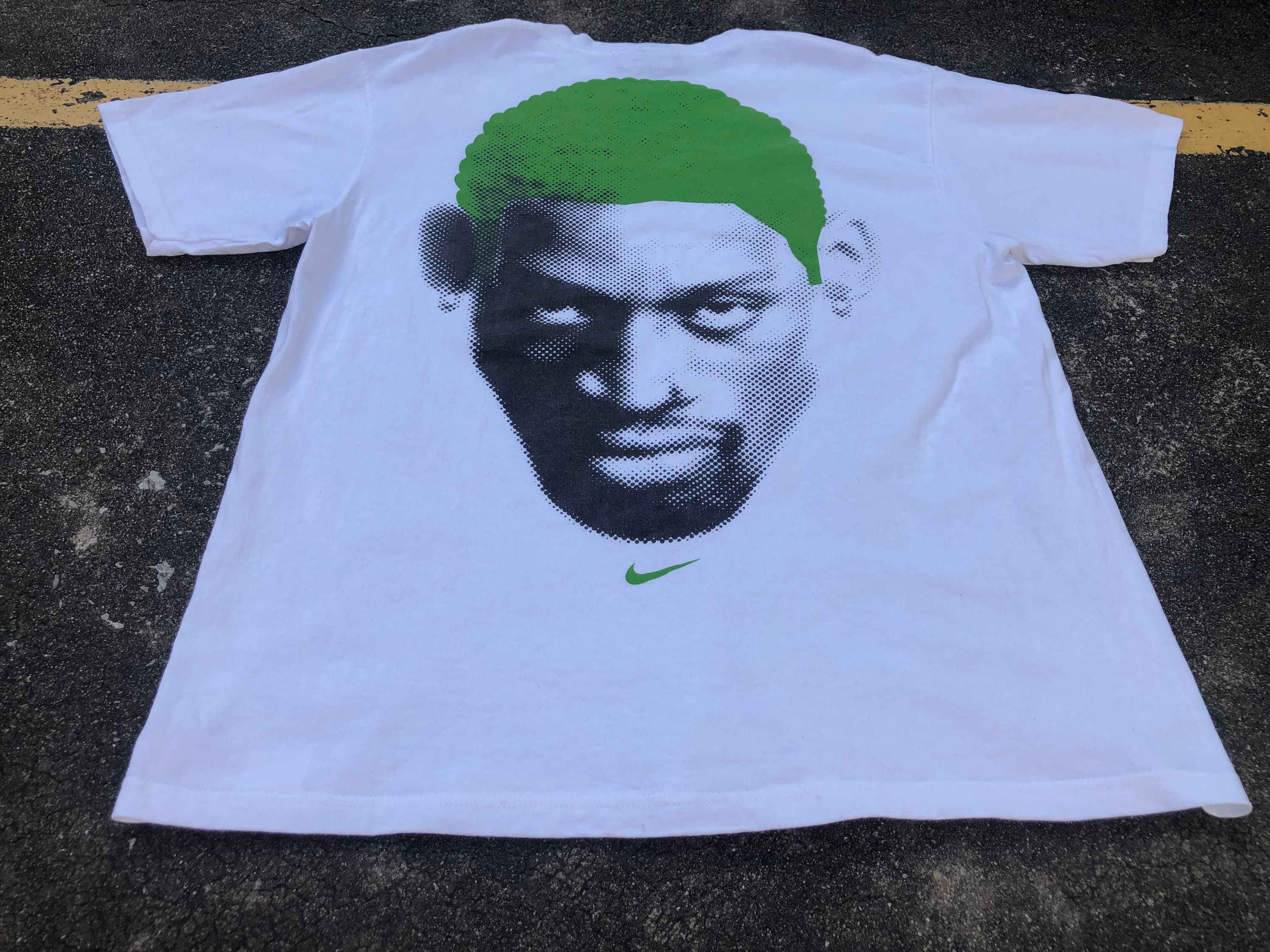 VTG Nike Dennis Rodman Green Hair Big Head T-shirt - Etsy