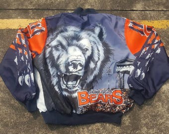 VTG Chalk Line Chicago Bears Fanimation Satin Varsity Jacket