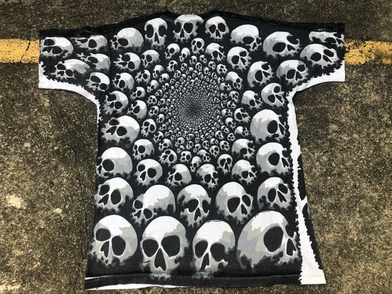 VTG 1992 Liquid Blue Skull All Over 