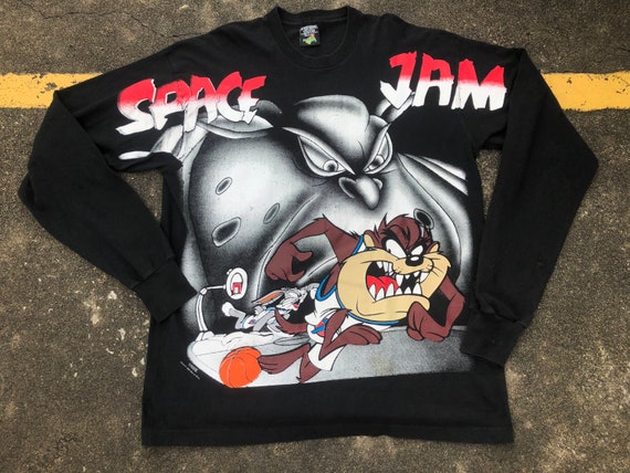 Space Jam 1996 Tune Squad Taz Crew Neck Short Sleeve Athletic Heather Men's  T-shirt-XL